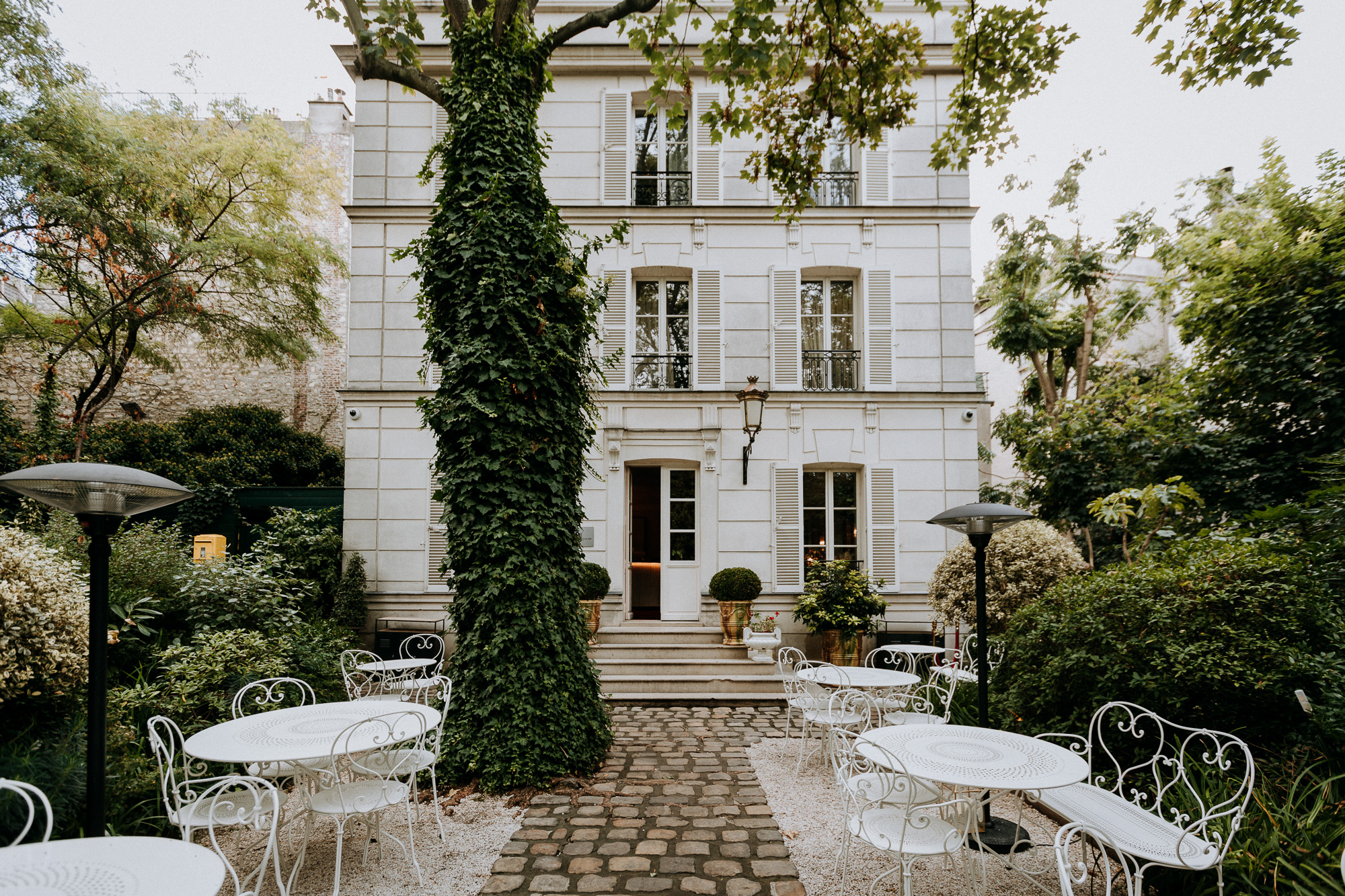 The hotel is hidden in a private alleyway in the middle of Montmartre